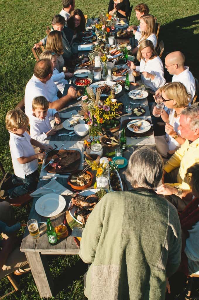 Family gathering to celebrate the revival of salt on the family Farm.